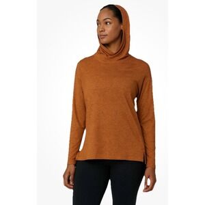 ATHLETA Uptempo Elevate Hoodie Sweatshirt Pullover Top Mahogany Heather Size S